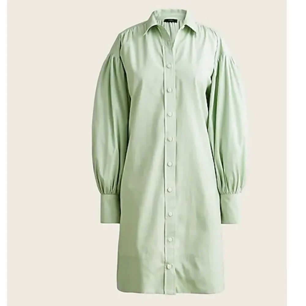 NWT J.Crew Puff-Sleeve Poplin Mini Shirtdress